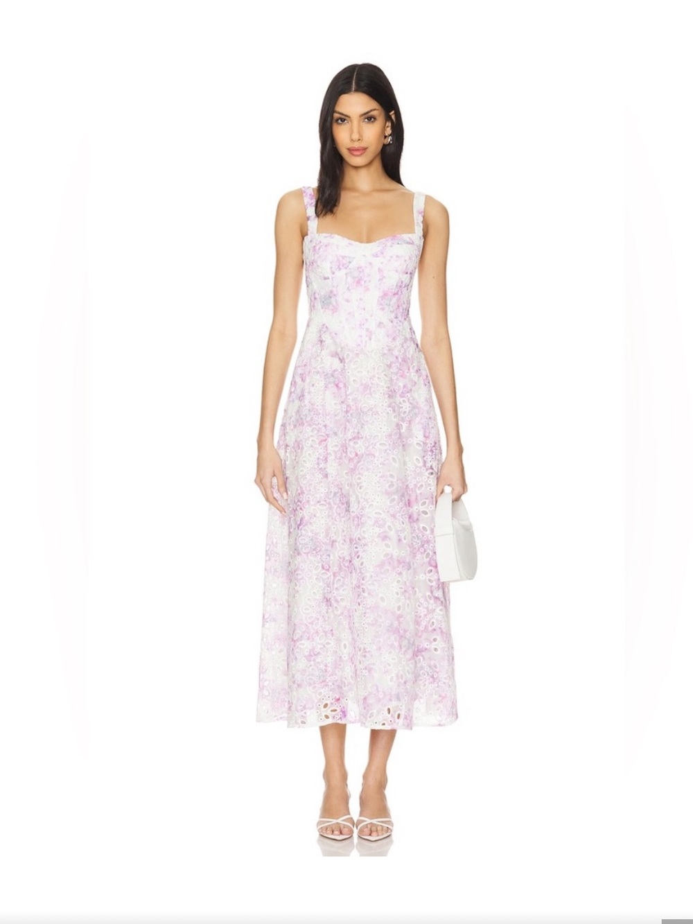 Bardot Lilac Floral Lace Midi Dress - Women